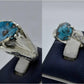 Silver Couple Rings: Pair 126,  Stone: Shajri Feroza - AmeerAliEnterprises