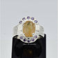 AAE 6641 Chandi Ring 925, Stone: Pukhraj