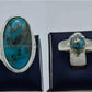 Silver Couple Rings: Pair 123,  Stone: Shajri Feroza - AmeerAliEnterprises