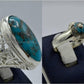 Silver Couple Rings: Pair 123,  Stone: Shajri Feroza - AmeerAliEnterprises