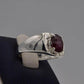 AAE 7718 Chandi Ring 925, Stone: Ruby ( Yaqoot ) - AmeerAliEnterprises