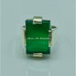 AAE 6762 Chandi Ring 925, Stone: Green Aqeeq