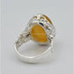 AAE 6590 Chandi Ring 925, Stone: Yellow Aqeeq