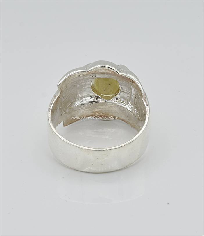 AAE 6680 Chandi Ring 925, Stone: Pukhraj