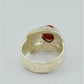 AAE 6282 Chandi Ring 925, Stone: Marjan (Coral)