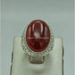 AAE 6157 Chandi Ring 925, Stone: Red Aqeeq - AmeerAliEnterprises