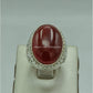 AAE 6157 Chandi Ring 925, Stone: Red Aqeeq - AmeerAliEnterprises