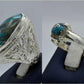 Silver Couple Rings: Pair 123,  Stone: Shajri Feroza - AmeerAliEnterprises