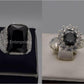 Silver Couple Rings: Pair 38,  Stone: Zircon - AmeerAliEnterprises