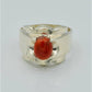 AAE 6282 Chandi Ring 925, Stone: Marjan (Coral)