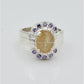 AAE 6641 Chandi Ring 925, Stone: Pukhraj