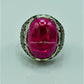 AAE 6767 CHANDI RING 925, STONE: IRANI POOTA YAQOOT (ANARI YAQOOT) - AmeerAliEnterprises
