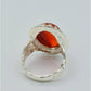 AAE 6232 Chandi Ring 925, Stone: Red Aqeeq