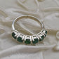 AAE 1564 Chandi Ring 925, Stone Emerald (Zamurd) - AmeerAliEnterprises