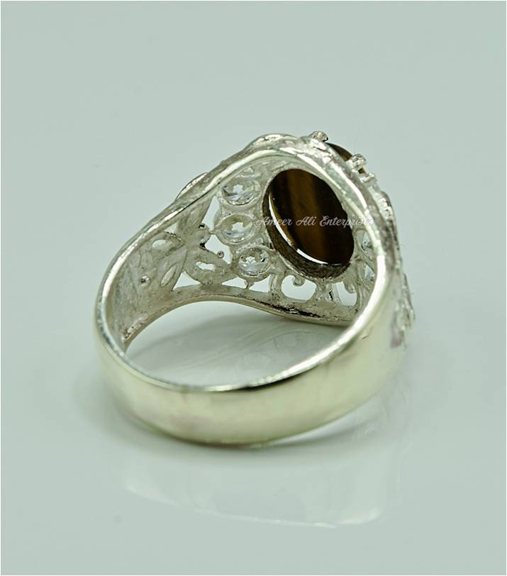 AAE 6903 Chandi Ring 925, Stone: Tiger's Eye