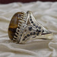 AAE 0532 Chandi Ring 925, Stone: Tiger's Eye - AmeerAliEnterprises