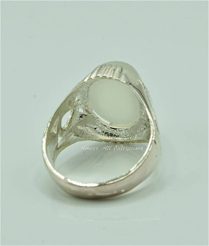 AAE 6910 Chandi Ring 925, Stone: Dur e Najaf