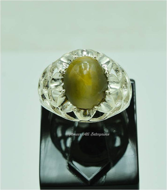AAE 6549 Chandi Ring 925, Stone: Cat's Eye