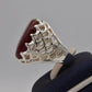 AAE 9102 Chandi Ring 925, Stone: Yamni Aqeeq - AmeerAliEnterprises