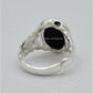 AAE 6593 Chandi Ring 925, Stone: Black Aqeeq