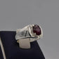 AAE 7718 Chandi Ring 925, Stone: Ruby ( Yaqoot ) - AmeerAliEnterprises