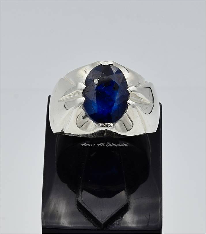 AAE 6658 Chandi Ring 925, Stone: Neelam