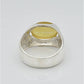 AAE 6672 Chandi Ring 925, Stone: Yellow Aqeeq