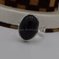 AAE 7435 Chandi Ring 925, Stone: Black Aqeeq - AmeerAliEnterprises