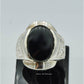 AAE 6239 Chandi Ring 925, Stone: Black Aqeeq