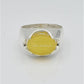 AAE 6672 Chandi Ring 925, Stone: Yellow Aqeeq