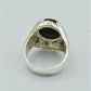 AAE 6239 Chandi Ring 925, Stone: Black Aqeeq