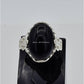 AAE 6592 Chandi Ring 925, Stone: Black Aqeeq