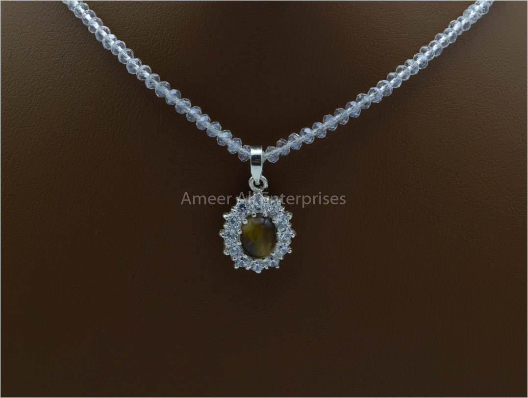 AAE 5777 Chandi Set 925, Stone: Tiger's Eye - AmeerAliEnterprises