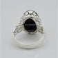 AAE 6592 Chandi Ring 925, Stone: Black Aqeeq