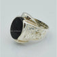 AAE 6239 Chandi Ring 925, Stone: Black Aqeeq