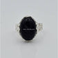 AAE 6592 Chandi Ring 925, Stone: Black Aqeeq