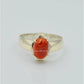 AAE 9984 Chandi Ring 925, Stone: Marjan (Coral)