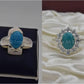 Silver Couple Rings: Pair 22,  Stone: Feroza (Turquoise) - AmeerAliEnterprises