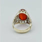 AAE 6291 Chandi Ring 925, Stone: Red Aqeeq