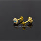 AAE 6919 Gold Ear Studs, Stone: Zircon & Feroza