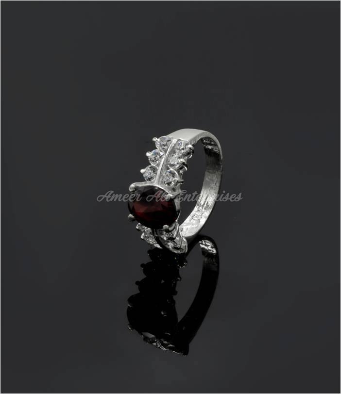 AAE 6115 Chandi Ring 925, Stone: Zircon - AmeerAliEnterprises