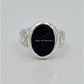 AAE 6593 Chandi Ring 925, Stone: Black Aqeeq