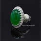 AAE 6816 CHANDI RING 925, STONE: Green Aqeeq