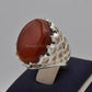 AAE 9102 Chandi Ring 925, Stone: Yamni Aqeeq - AmeerAliEnterprises